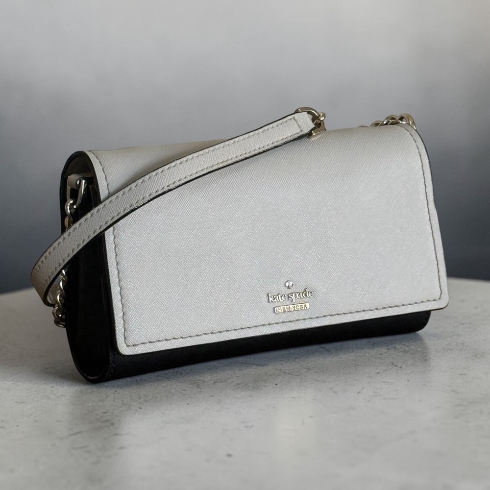 Kate Spade Cameron Street Corin Two-Tone Cream and Black Chain Crossbody Bag - Picture 3 of 12